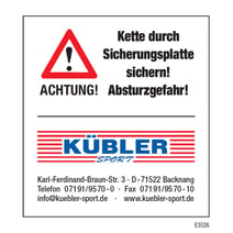 Aufkleber - Kette durch Sicherungsplatte sichern